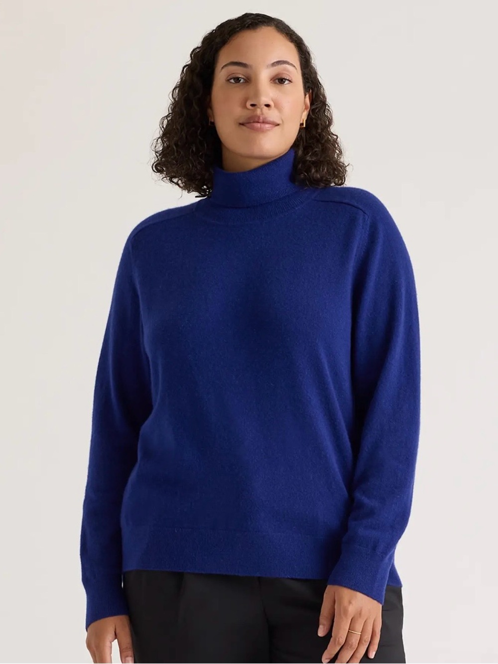 Quince Mongolian Cashmere Turtleneck Sweater Deep Blue Size S NWOT